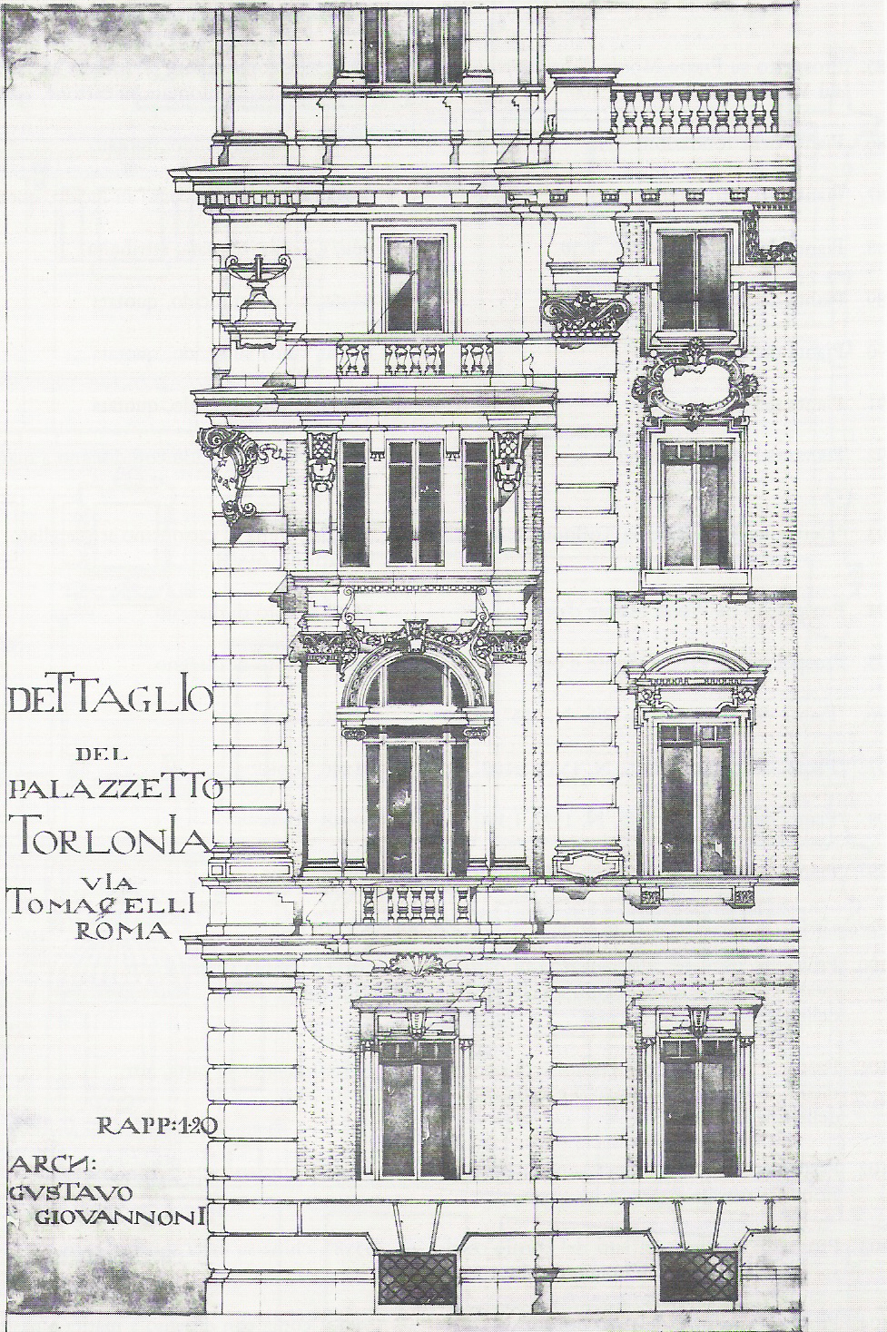 Roma, via Tomacelli, Palazzetto Torlonia, Gustavo Giovannoni, 1908-1909