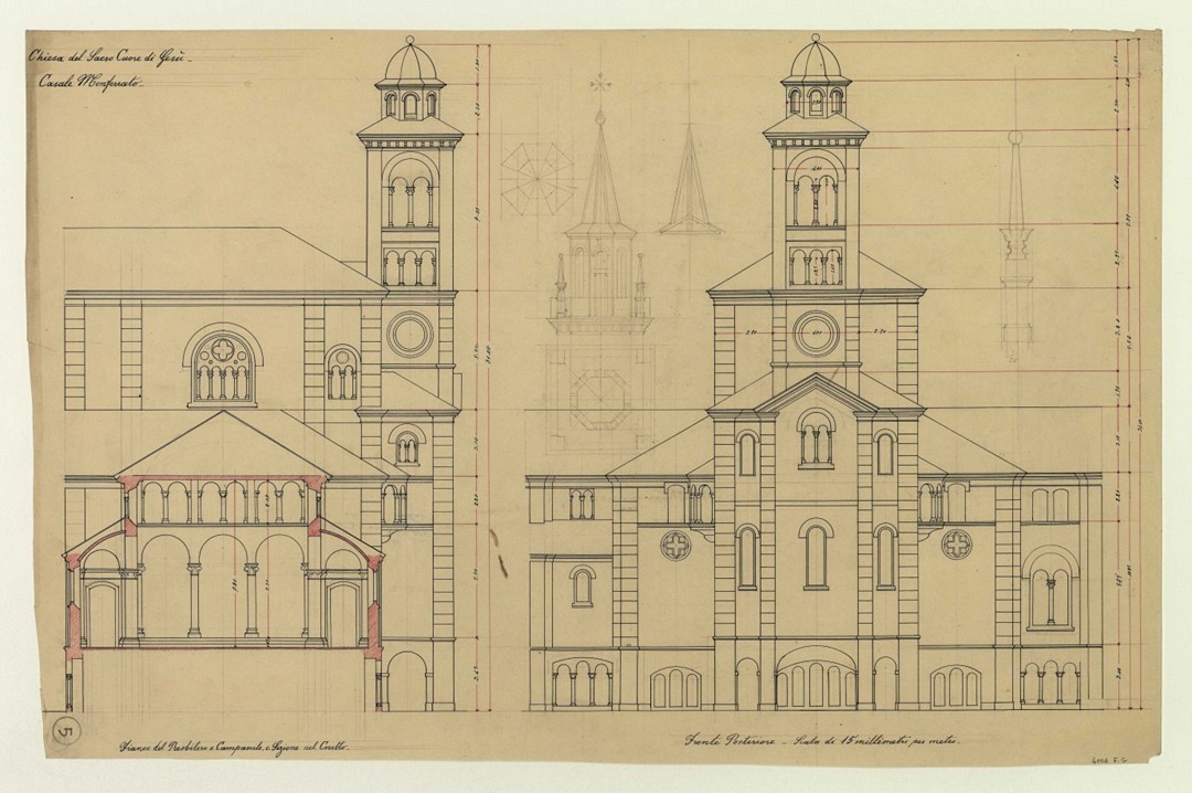 Casale Monferrato (AL), Chiesa parrocchiale del Sacro Cuore di Gesù, Giuseppe e Bartolomeo Gallo, 1911-1927, 1934-1942, 1965